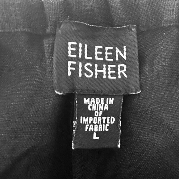 EILEEN FISHER Women's L 100% Irish Linen Wide-Leg High-Rise Cropped Pants - Picture 9 of 16